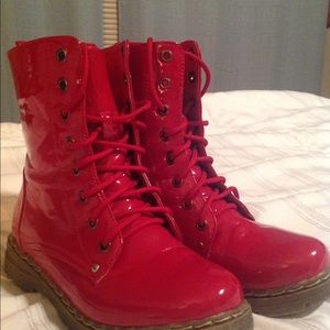 Carrinni Red Patent Leather boots.
