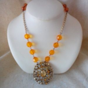 Orange Pendant Necklace
