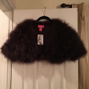 Brand new brown marabou feather shrug