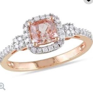 Zales Rose Gold and Morganite with Diamonds ring