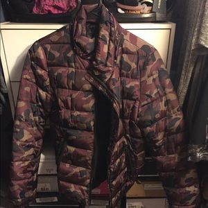 F21 purple Camo puffer coat