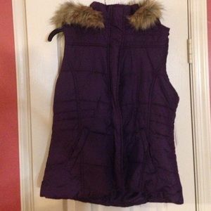 Faux fur hooded all weather vest
