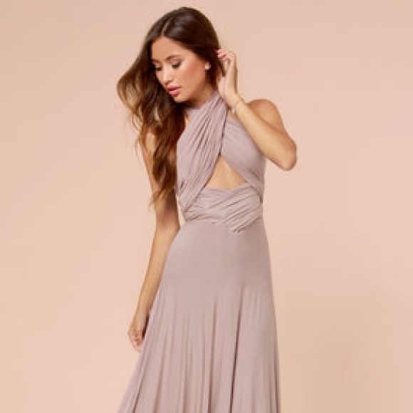 Tricks of the Trade Taupe Maxi Dress
