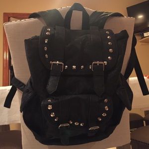 Xhilaration studded black leather backpack