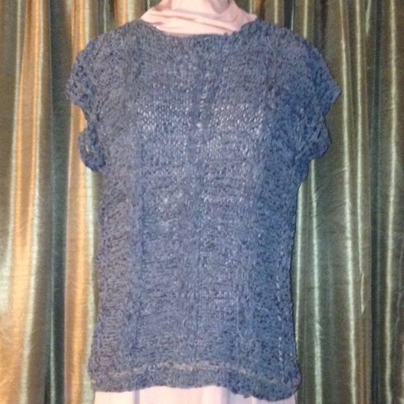 Leather knit tunic top