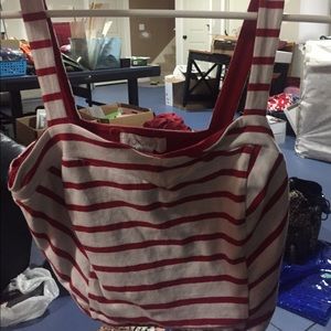 Red and white striped crop top