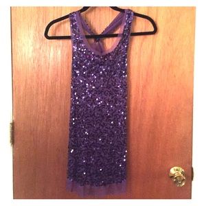 Purple sequin tank top