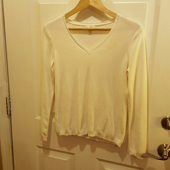 Ann Taylor Loft White Sweater marked down