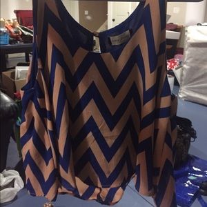 Pink and blue chevron crop top