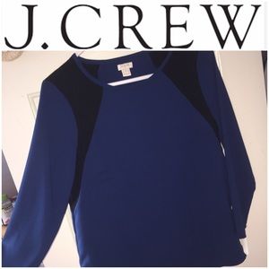 NWOT J crew sz 2 black/blue blouse