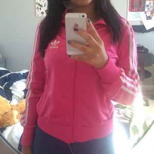 Adidas track low neck zip up jacket