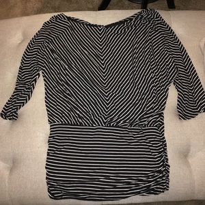 White House Black Market B&W striped top