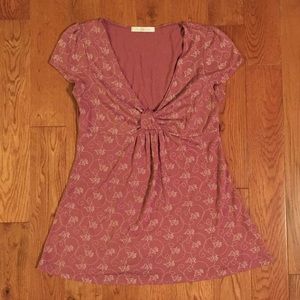 Charlotte Russe pink pattern cute baby doll top!
