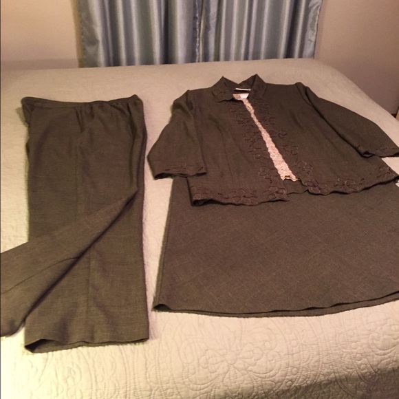 Fall green suit.