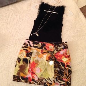 Cache skort with black tank top