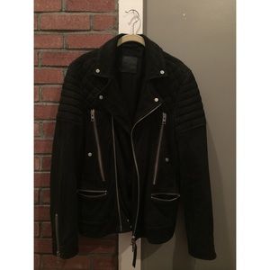 AllSaints Suede Biker Jacket