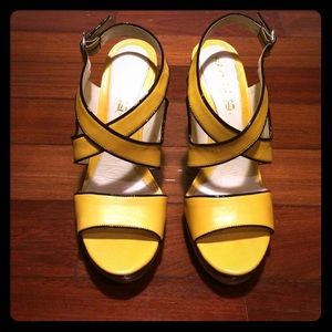 L.A.M.B. Yellow Strappy Platforms