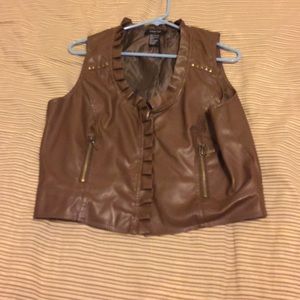 Leather brown vest