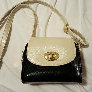 Small White and Black Crossbody Purse