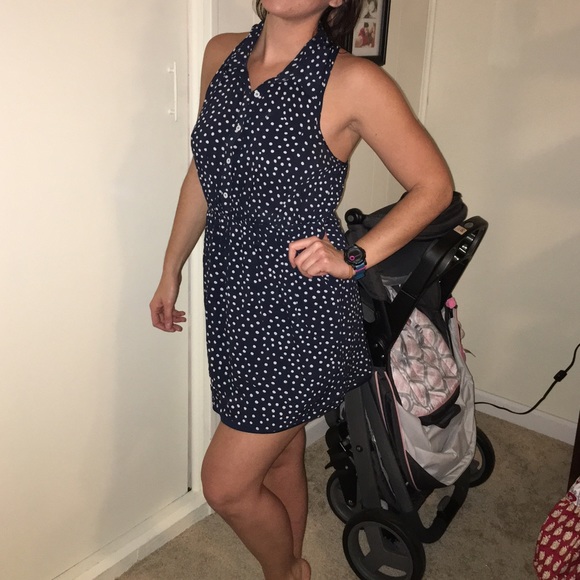 Navy polka dot dress
