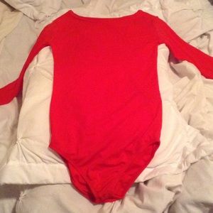 Long sleeve red bodysuit