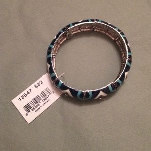 Blue, black and white bracelet