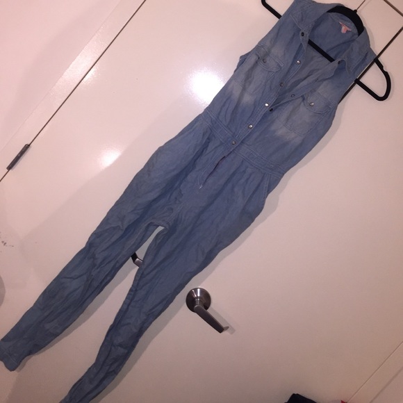 Sleeveless Denim Jumpsuit