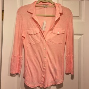 James Perse pink button down