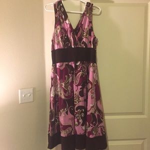 Pink and Brown Paisley Dress size 16
