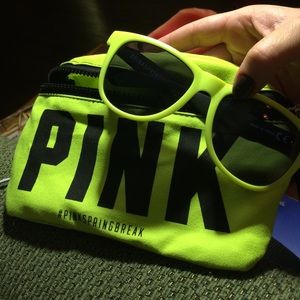 PINK fanny pack and matching sunglasses