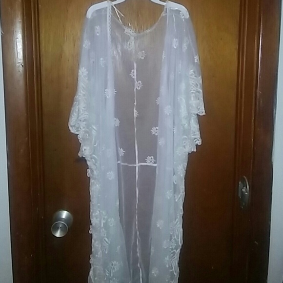Floral Lace bathing cover up