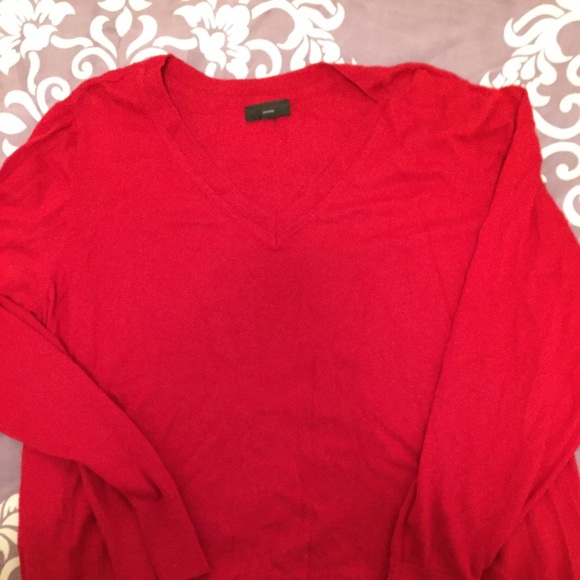 red v- neck pullover