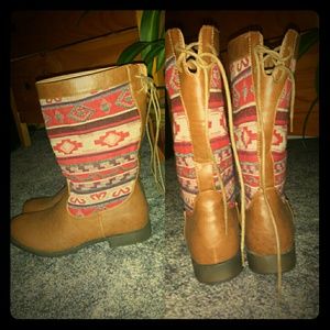 Aztec print boots