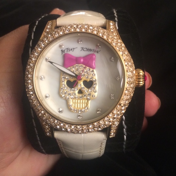 Betsey Johnson Accessories - White skull watch