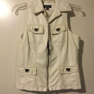 Cream / Off White Bebe pleather vest
