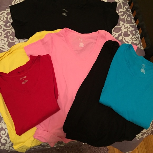 five 100% cotton T-shirts