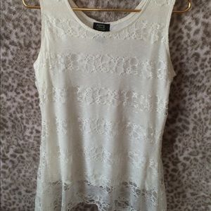 White lace tank