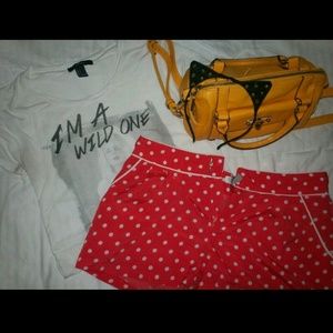 Pink & White Polka Dot Shorts