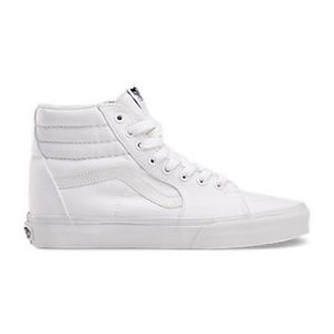 All white Vans sk8 hi