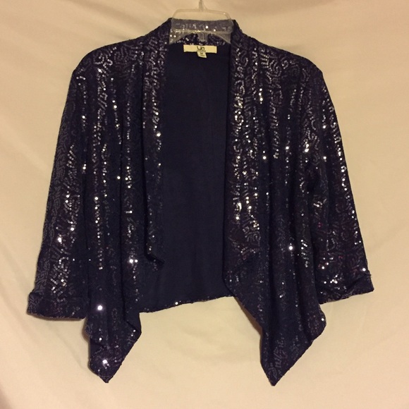 Dark blue sequined soft blazer