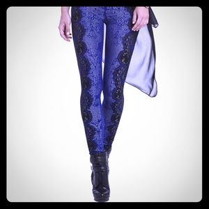 BCBG blue lace legging Size: XXS