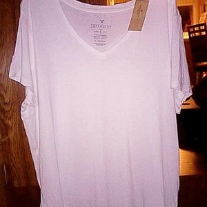 American eagle plain white v neck flowy t-shirt