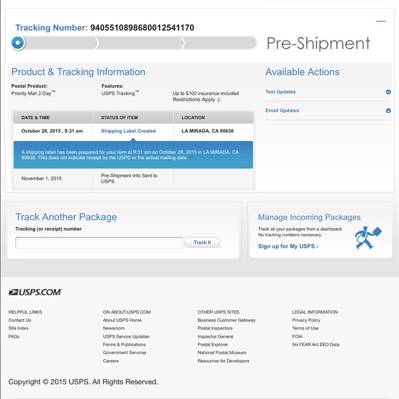 Proof of shipment