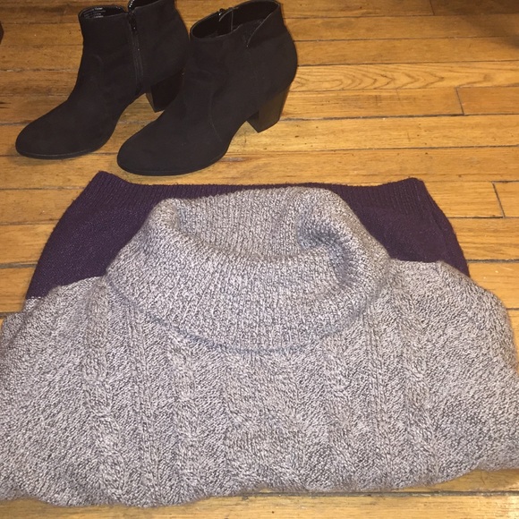 FINAL PRICE Color Block Cowl Neck Knit Sweater