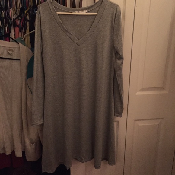 Gray flowy dress
