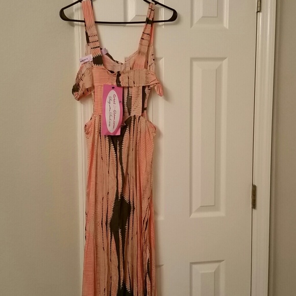 OPEN BACK PEACH MULTICOLOR SUNDRESS - Picture 2 of 4