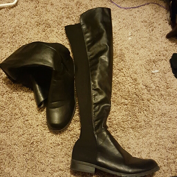 Over the knee black boots
