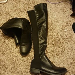 Over the knee black boots