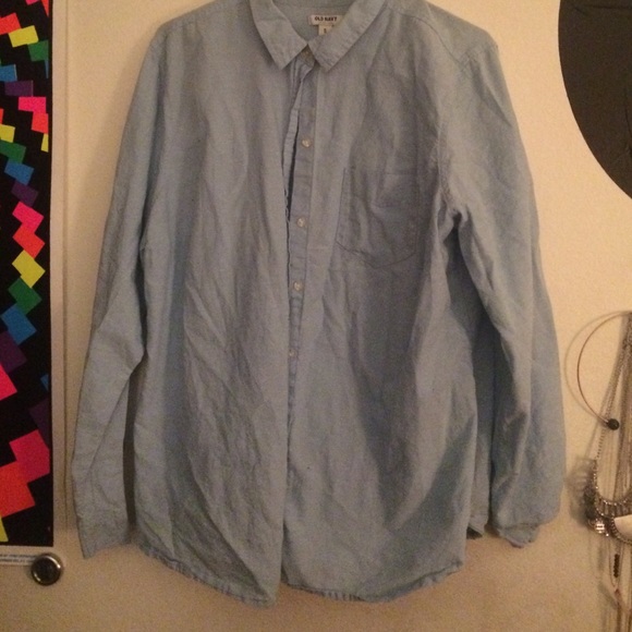 Light washed denim chambray shirt