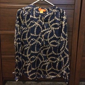 Silk blouse with chain print